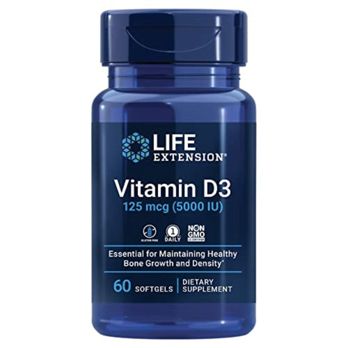 Life Extension Vitamin D3 5000 iu Vitamin D SUPPS247
