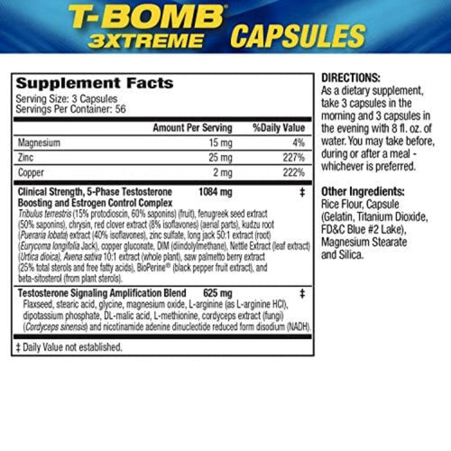 MHP T-BOMB 3XTREME 168 CT Test booster , Libido Booster SUPPS247