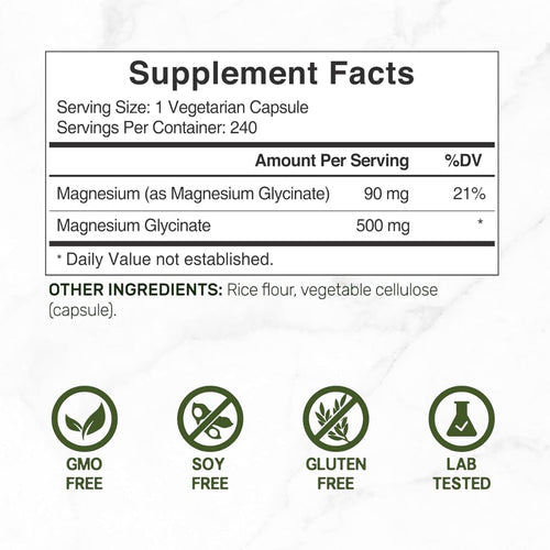 Magnesium Glycinate 500mg by Deal Supplement Vitamins Deal Supplement