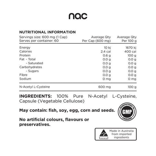 NAC Capsules By Switch General SWITCH NUTRITION