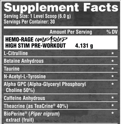 Hemo-Rage Unleashed by NUTREX General NUTREX