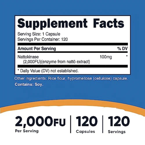 Nutricost Nattokinase 2,000FU for Heart Health cardiovascular support SUPPS247