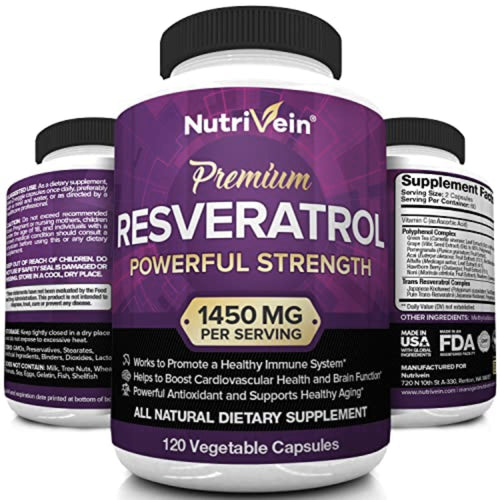 Nutrivein Resveratrol 1450mg - Anti Aging Antioxidant Supplement Anti-aging SUPPS247