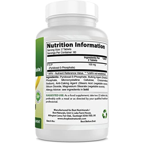 P5P 100mg Active form of Vit B6 Vitamins & Supplements SUPPS247