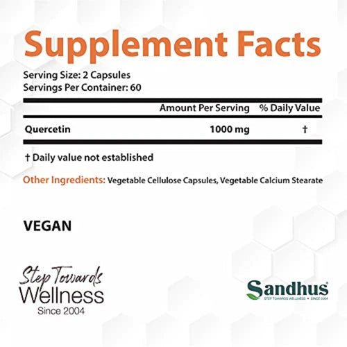 Quercetin 1000mg Antioxidants SUPPS247