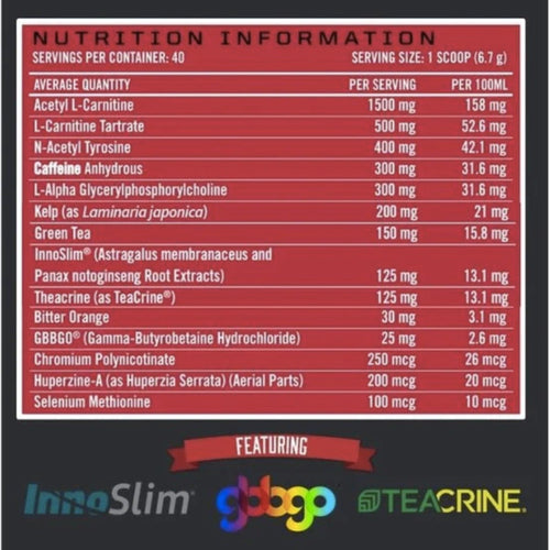 SINNER Fire Up FAT BURNER SUPPS247