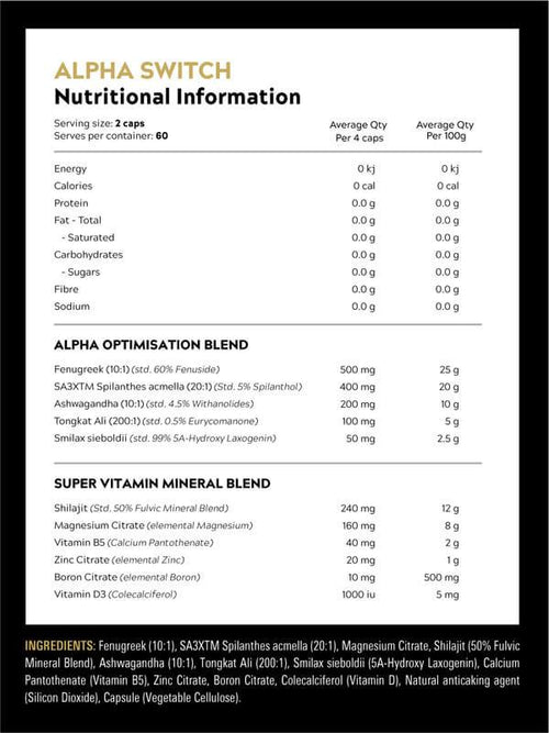SWITCH NUTRITION ALPHA SWITCH General SUPPS247