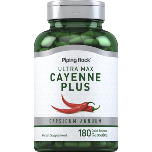 Ultra Max Cayenne Plus by Piping Rock Herbal Supplements Piping Rock 180 Counts
