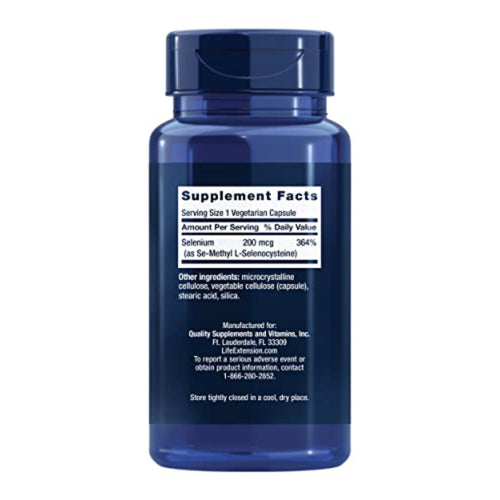 Life Extension Se-Methyl L-Selenocysteine 200mcg 90c selenium SUPPS247