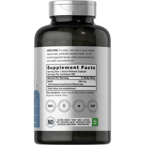 DMAE Supplement 250mg | 200 Capsules by Horbaach Back to results SUPPS247