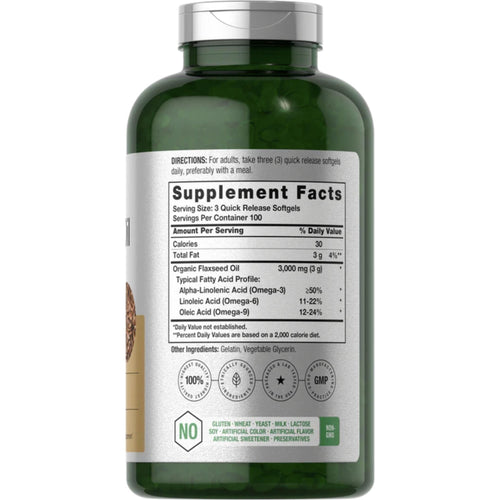 Flaxseed Oil Softgels 3000mg SUPPS247
