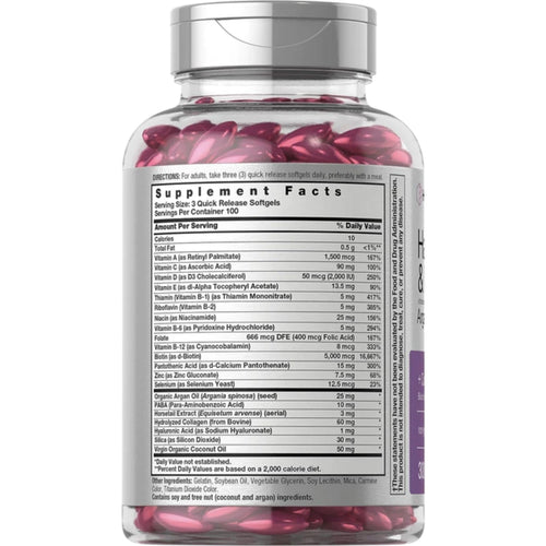 Hair Skin and Nails Vitamins | 300 Softgels by Horbaach SUPPS247