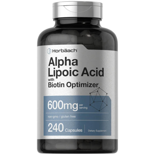 Alpha Lipoic Acid 600mg | 240 Capsules by Horbaach Biotin SUPPS247