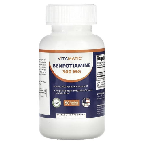 Vitamatic Benfotiamine 300 mg Vitamin B supps247 90 Counts