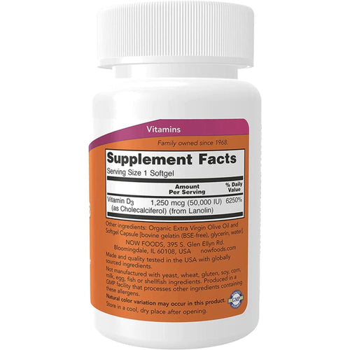 Vitamin D-3 50,000 IU NOW Vitamin D SUPPS247