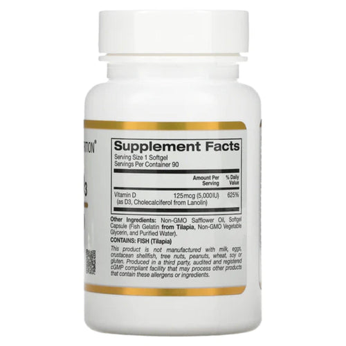 Vitamin D3 5,000 IU By California Gold Nutrition Vitamin D SUPPS247