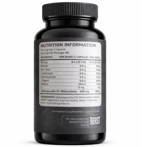 Ashwagandha 600mg by Beast Labs Nutrition.
