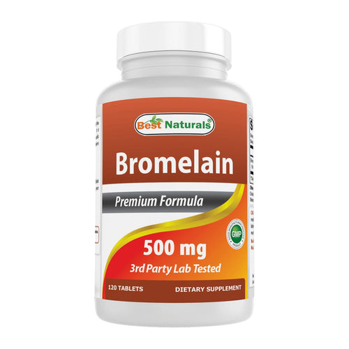 Best Naturals Bromelain 500 mg, 120 Tablets, front of bottle