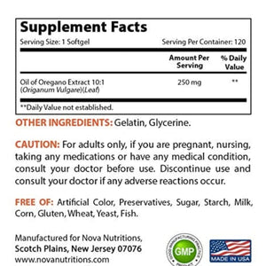 Nova Nutritions Oregano Oil 10:1 Extract digestive support SUPPS247 