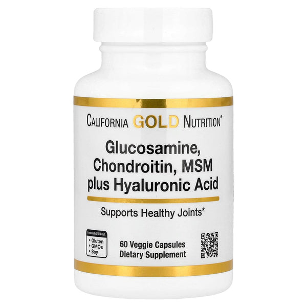 California Gold Nutrition Glucosamine, Chondroitin, MSM plus Hyaluronic Acid, 60 Veggie Capsules