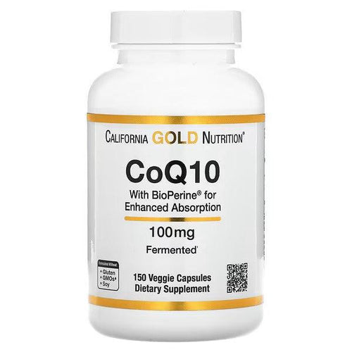 CoQ10 100mg with BioPerine by California Gold Nutrition – 150 Veggie Capsules.