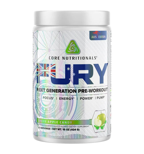 Fury Next Generation Pre-Workout by Core Nutritionals Green Apple Candy