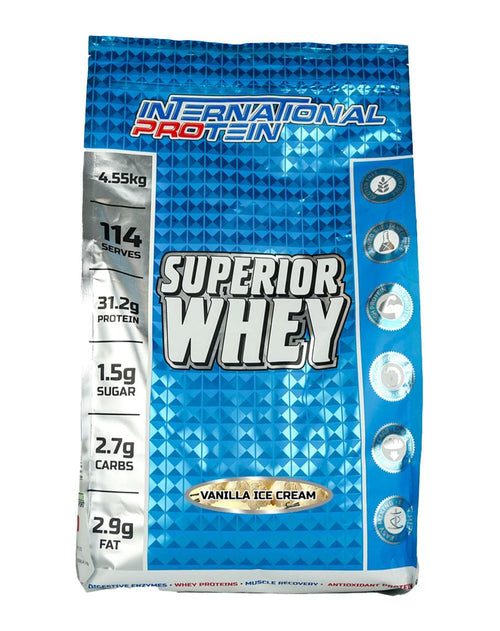 Superior whey protein by International Protein Vanilla Ice Cream 4.55 kg
