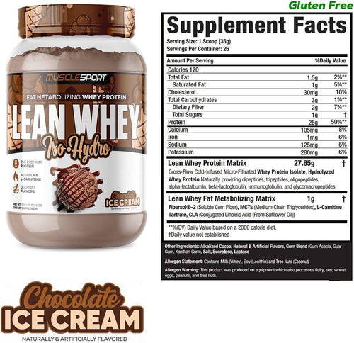 Musclesport Lean Whey Iso Hydro Protein 2lbs.