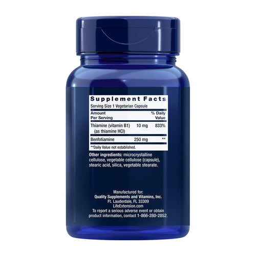 LIFE EXTENSION MEGA BENFOTIAMINE, supplement facts panel