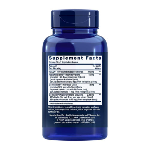 Life Extension, NAD+ Cell Regenerator, supplement facts panel
