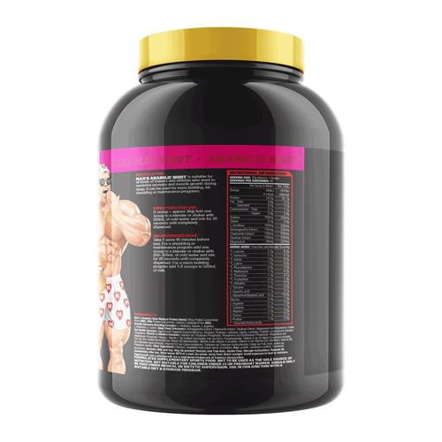 Max’s Anabolic Night Slow Release Casein Protein, nutrition panel