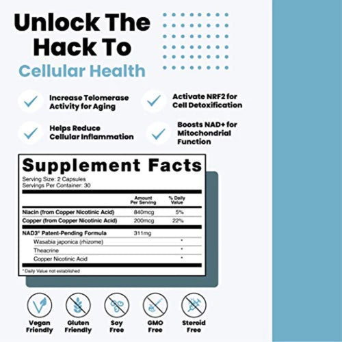 HPN NAD+ Booster (NAD3) Anti Aging Antioxidants SUPPS247