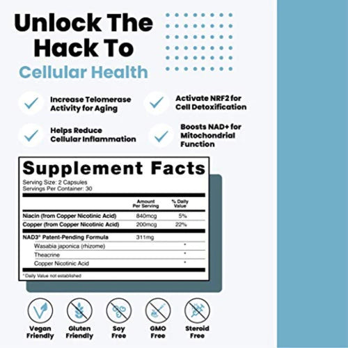 HPN NAD+ Booster (NAD3) Anti Aging Antioxidants SUPPS247