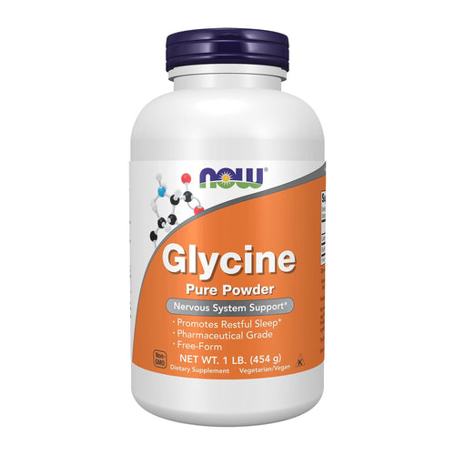 Glycine Pure Powder 454g, By NOW Foods, front of bottle