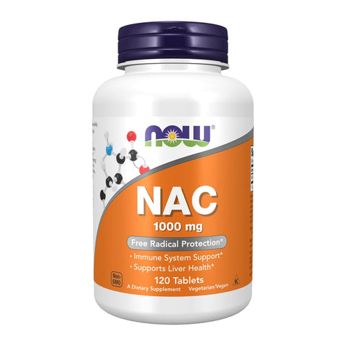 NAC (N-Acetyl Cysteine) 1000 mg by NOW Foods, front of bottle