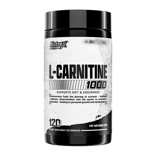 Nutrex Research L-Carnitine 1000 – 120 Capsules, 120 capsule bottle front