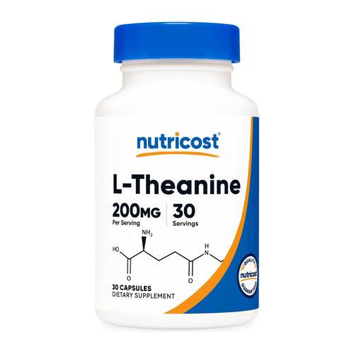 Nutricost L-Theanine, 200mg, 30 capsule bottle front