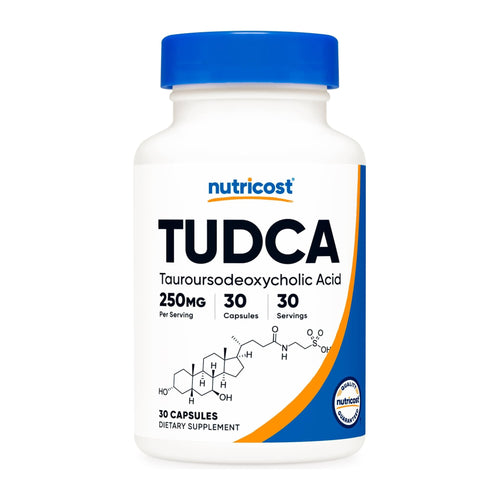 Nutricost Tudca 250mg, front of bottle (30 capsules)