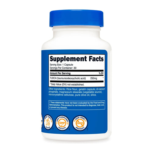 Nutricost Tudca 250mg, supplement facts panel