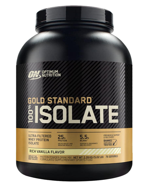 Optimum Nutrition Gold Standard 100% Isolate Whey Protein 5 lbs Rich Vanilla
