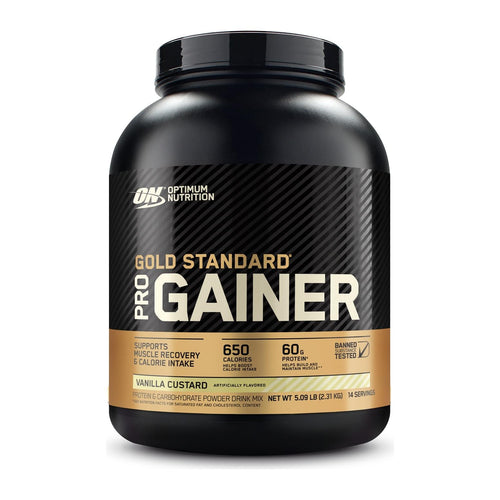 Optimum Nutrition Gold Standard Pro Gainer, Vanilla Custard 5lb tub front