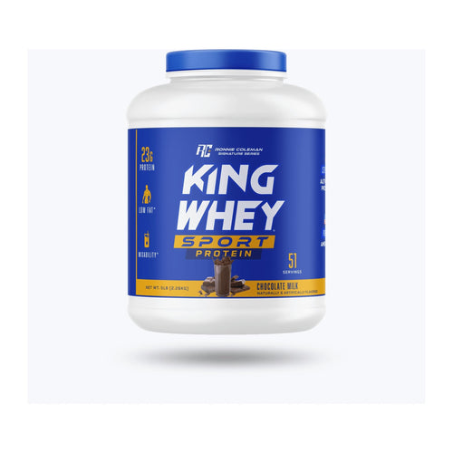 Ronnie Coleman King Whey Sports Protein 5lbs, Chocolate Milk tub front