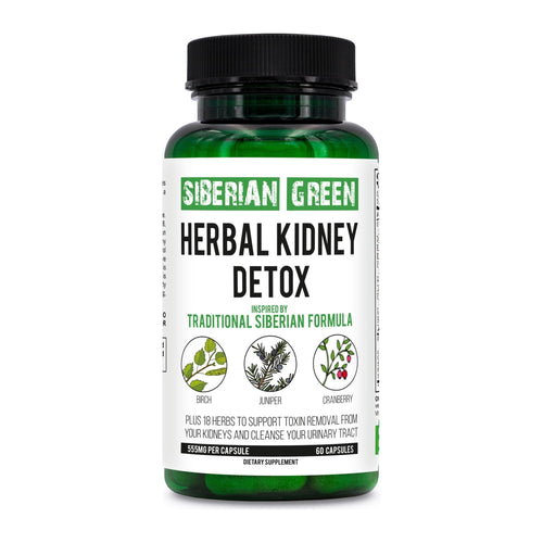 Siberian Green Herbal Kidney Detox 60 Caps, front of bottle
