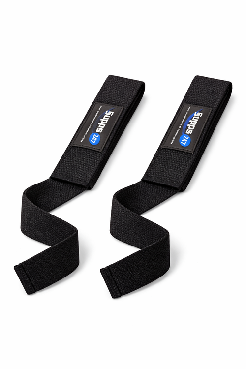 Supps247 weightlifting wrist straps for gym training deadlifts pull ups and strength workouts