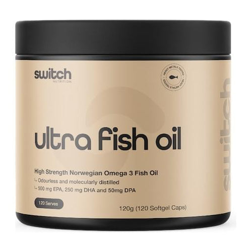 ULTRA FISH OIL BY SWITCH NUTRITION, front of tub