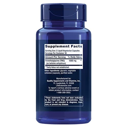 Life Extension TMG Liquid Vegetarian Capsules,500mg- 60 Count Back to results supps247