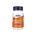 NOW Mega D-3 & MK-7 with Vitamins D-3 & K-2, 60 Veg Capsules