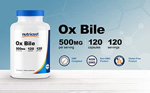Nutricost Ox Bile Capsules 500mg Per Serving liver support SUPPS247