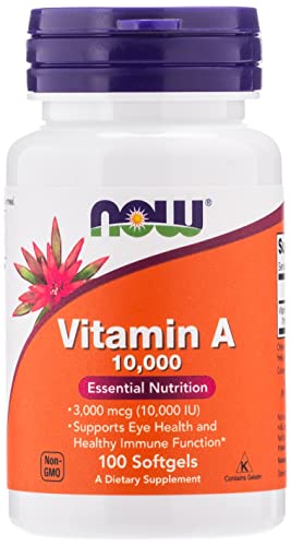Now Foods Vitamin A 10,000 IU 100 Sgels Vitamins & Supplements SUPPS247