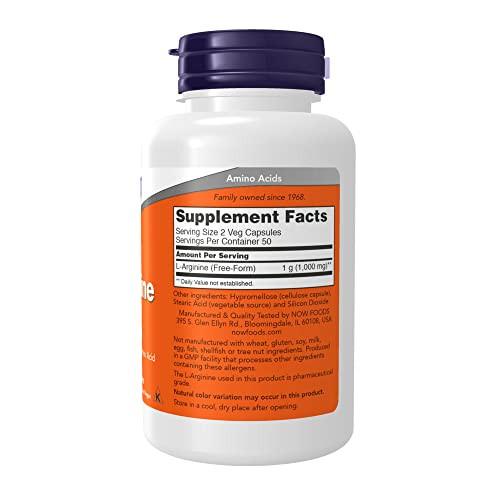 NOW L-Arginine 500 mg, 100 Capsules L-Arginine supps247